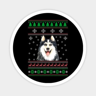 Siberian Husky Ugly Christmas Sweater Funny Dog Lover Owner Gifts Magnet